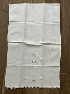 Vintage Handmade Floral Needlepoint 11 1/2” X 18” Flowers - Picture 1 of 3