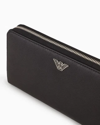 Portafoglio in pelle saffiano zip around EA - Immagine 1 di 4