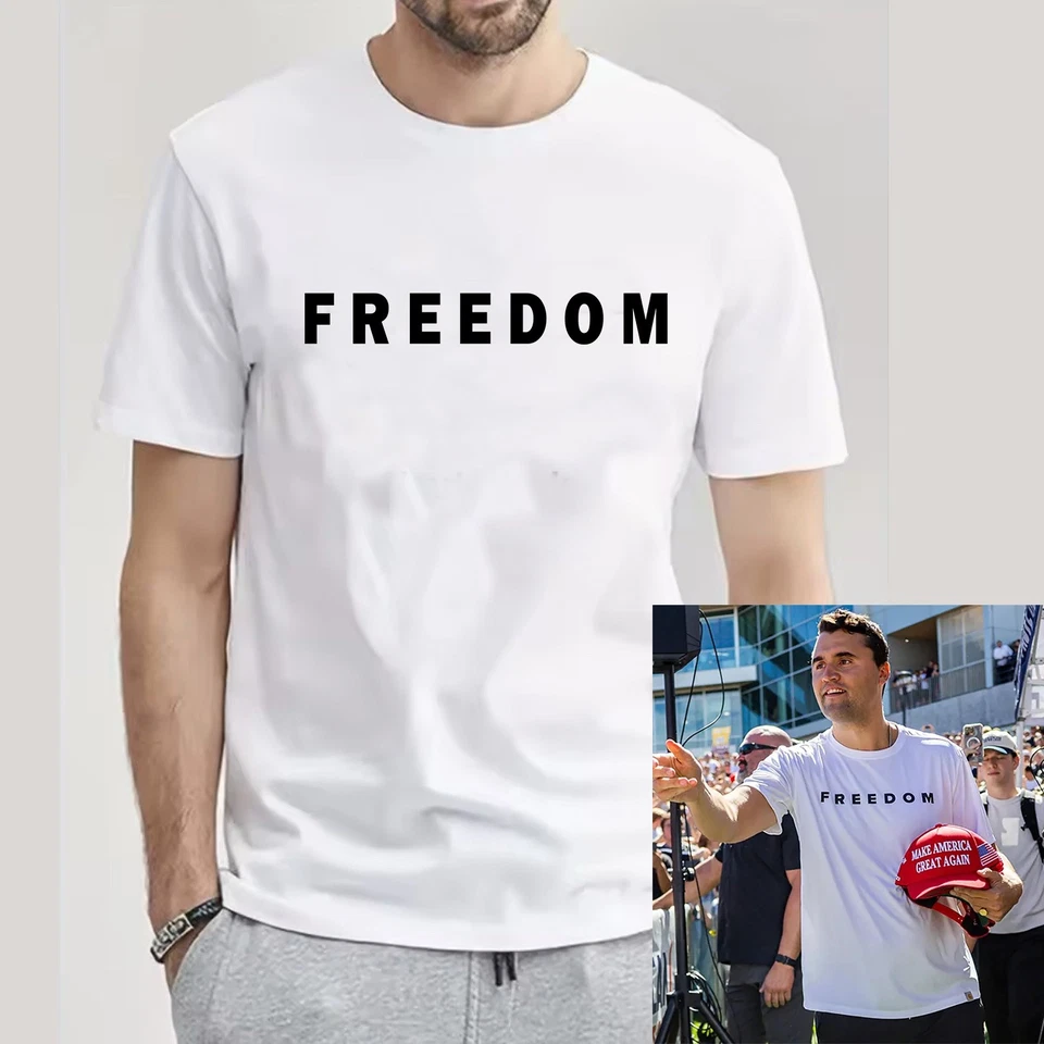 Freedom Charlie Kirk T-Shirt Justice Is Worth Fighting For Remembrance Mens Tee