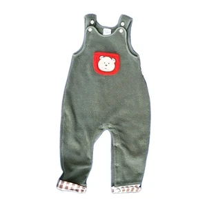 Pagliaccetto vintage 90 OshKosh B'gosh bambino pile pezzo unico taglia 24 mesi verde a quadri - Foto 1 di 7