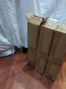 CYS EXCEL 6 PCS (H:14" D:2.5") Open Ended Clear Glass Hurricane Candleholder - Picture 1 of 13