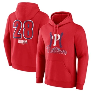 Men's Alec Bohm Red Philadelphia Phillies Fastball Player Name & Number Pullover - Picture 1 of 3