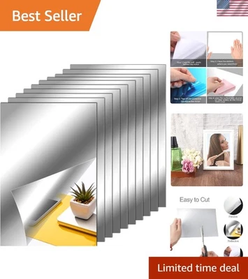 Lightweight Self-Adhesive Mirror Tiles - 10 Piece Set, 6x9 Inches for Home Style - Image 1 of 4