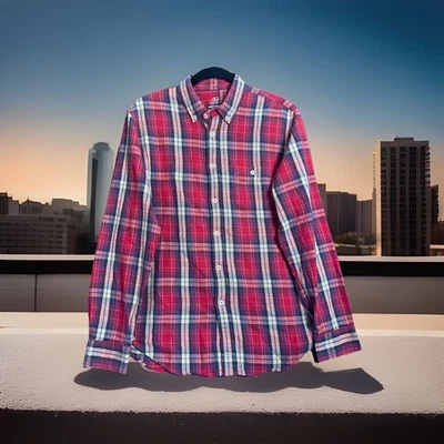 JT Jack Threads Shirt Mens Plaid Red Blue Tan Button Down Long Sleeve Size M - Image 1 of 4