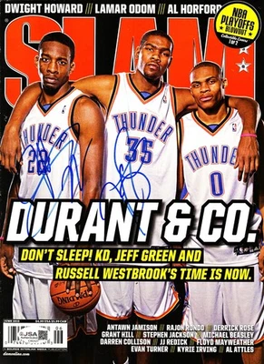 KEVIN DURANT & JEFF GREEN Signed June 2010 Slam Magazine JSA #CI92427 - Image 1 of 4