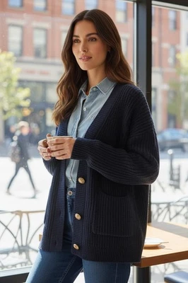 Женский кардиган на пуговицах Sonoma Goods for Life Seattle темно-синий - Изображение 1 из 3