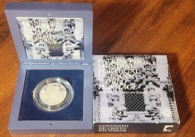 PORTUGAL 2004 5 euros plata 925 camafeo prueba UNESCO Convento de Cristo Tomar OGP Foto 1 de 3