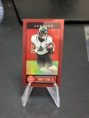 2023 Panini Legacy Travis Etienne Jr Jaguars  Red Vinyl Mini Card /50 SP - Image 1 of 2