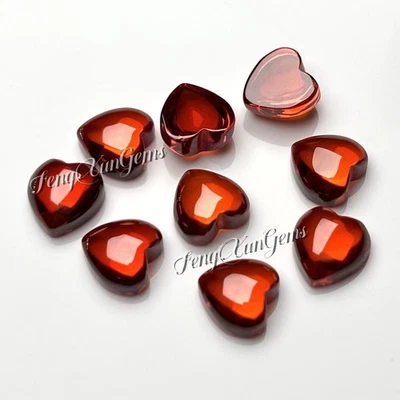 Heart Flat Bottom Cabochon Garnet Zircon Loose Diamond For Jewelry Inlay DIY - Image 1 of 2