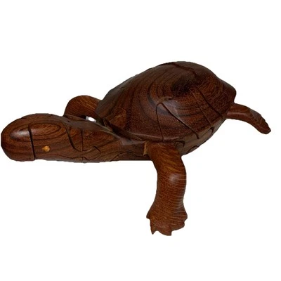 Peter Chapman Wooden Turtle Puzzle Hidden Egg Hand Crafted Beautiful Wood RARE - Imagem 1 de 4