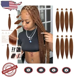 Vorgedehntes Flechthaar 24" 8 Packungen - weiche Yaki-Textur, einfache Installation - Bild 1 von 8