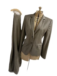 J Crew Pant Suit Size 8 Jacket 6 Pants Two Piece Set Favorite Fit Pockets Wool - Picture 1 of 24