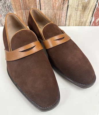 Mocassim Paul Stuart Masculino Camurça e Couro Marrom 10.5 Fabricado na Itália - Imagem 1 de 4
