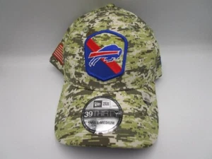 New Era 39Thirty NFL Buffalo Bills Salute Service Camo Flex Fit Hat Cap S/M - Picture 1 of 5