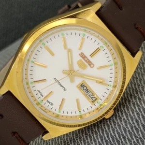 COLLECTIBLE SEIKO 5 AUTOMATIC JAPAN MENS VINTAGE WHITE COLOR DIAL WATCH a1222-A - Bild 1 von 10