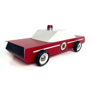 Candylab Toys Classic - FIRE CHIEF Cop Car Retro Wooden - Picture 1 of 3