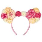New Disney Parks Minnie Mouse Pink  & Coral Flower Ear Headband