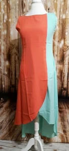 Western Crepe Kurti in Orange and Blue Color. Size Small. New - Picture 1 of 3