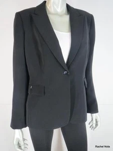 Chaqueta Blazer Tahari Talla 12P Negra Botón Único Clásica Carrera Trabajo Oficina - Imagen 1 de 11