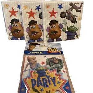 Toy Story 4 Geburtstagseinladungskarten (8) 3 Packungen Servietten Neu Zubehör - Bild 1 von 9