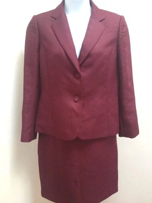 Calvin Klein 14 Falda Traje Púrpura Acolchado Forrado Chaqueta 2 Piezas Foto 1 de 4