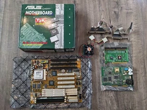 PC Chip TXPro Socket 7 Motherboard w/ AMD k6, Ram, Heatsink, Y2k Box, + Untested - Picture 1 of 8