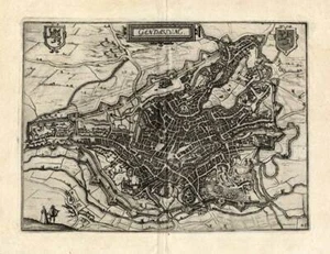 Antique Map-GENT-GHENT-GAND-BELGIUM-Guicciardini-1588 - Picture 1 of 1
