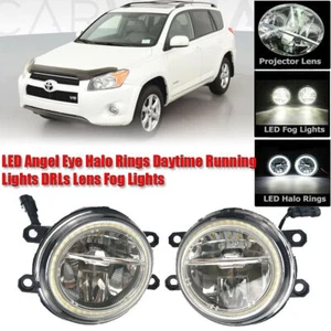 Kit fendinebbia LED anelli occhi angelo DRL lampada da corsa diurna adatto per Toyota RAV4 - Foto 1 di 9