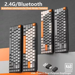 60% teclado mecánico de modo dual inalámbrico y Bluetooth intercambiable en caliente para teléfono PC - Imagen 1 de 17