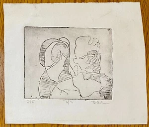 Original Modern to Abstract Etching Signed, Dated, & No Block or Bloch 3/71 3/5 - Picture 1 of 6