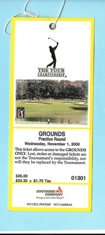 2000 Tour Championship East Lake Nov 1 PGA Ticket Phil Mickelson Winner Cover
