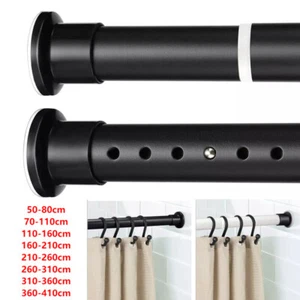 50-410cm Heavy Duty Extendable Telescopic Shower Curtain Pole Rail Rod Bath Door - Picture 1 of 18