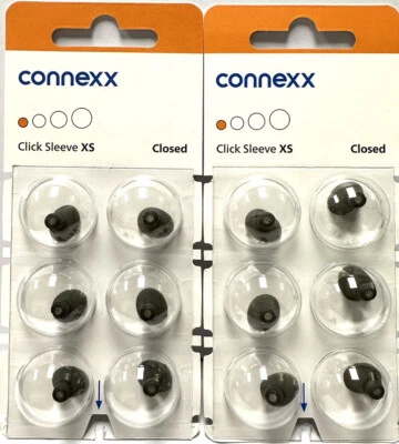 2 Packs of Connexx XS Closed Click Sleeves. 12 Total. Fits Signia, Silk, Rexton. - Image 1 of 2