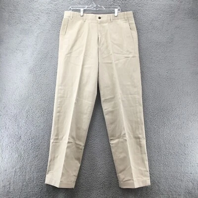 Eddie Bauer Trouser Dress Pants Mens T36 (Actual 38x35) Beige Relaxed Fit Zip - Image 1 of 4