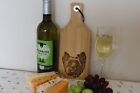 Small Bamboo Cheese Paddle with Yorkshire Terrier Head Engraving