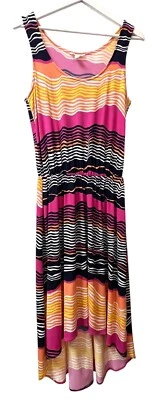 Tori Richard Honolulu Women's Dress Size S High Low Striped Sleeveless Jersey - Image 1 of 4