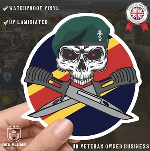 REME Commando Car Decal - Stylish Skull and Crossed Bayonets Design - Picture 1 of 5