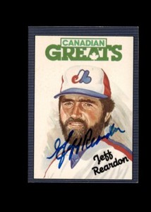 Jeff Reardon 1986 Leaf Canadian Expos authentic autographed card