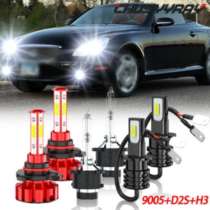 For 2002-2005 Lexus SC430 9005+D2S+H3 HID/LED Headlight + Fog Light Bulbs Kit - Picture 1 of 16