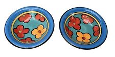 Mayfair & Jackson Bowls, Ceramic, Hand-Painted, Bright Floral Design, Set of Two
