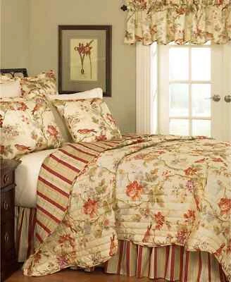 3PC or 4PC 100% Cotton Quilt Set, Waverly Papaya Charleston Chirp Collection - Image 1 of 4
