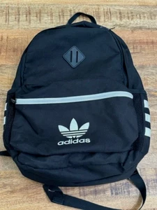 Adidas Originals Base Backpack School Laptop Bag Bookbag Black White Trefoil EUC - Picture 1 of 11