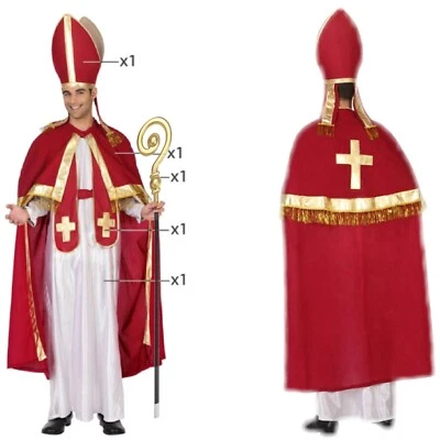 MARKENLOS Heiliger Bischof XL Bischofsstab Nikolaus Bischofskostüm Kostüm Weihnachten