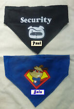 Hund Hunde Dreieckstuch Tuch schwarz Security blau Superheld mit Name 30 cm NEU