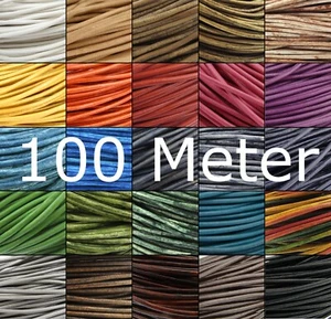 100 Meter Lederschnur Ø 1 / 1,5 / 2 / 3 mm Lederriemen, Lederband - Farbwahl - Bild 1 von 72