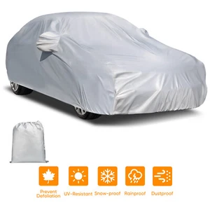 Gray XL Waterproof Full Sedan Car Cover Sun Dust Resistant Indoor Fit up to 197" - Picture 1 of 13