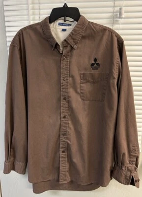 Port Authority Mitsubishi Motors Brown Men's Long Sleeve Shirt 2XL J-11 - Image 1 of 3