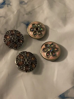 4 dijes de broches de presión de jengibre usados de 20 mm colores rosa claro y oro rosa Foto 1 de 3