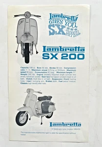 Original Lambretta SX200 Sales Leaflet - English - Picture 1 of 3