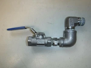 Milwaukee 10SSOD-02-LL 1/2" SS Fire Safe Ball Valve 2000 WOG W/Fittings - Picture 1 of 5